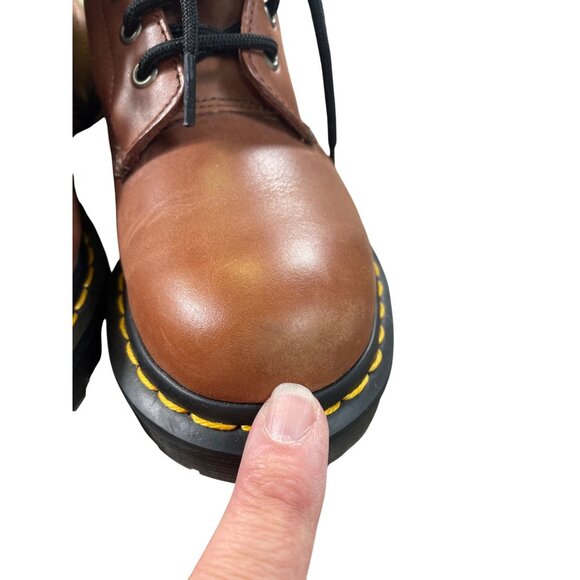 Dr. Martens Womans Brown Faux Leather Fur Lined Ankle Boots Size 6L SKU 8728 - Picture 9 of 16